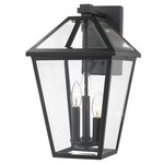 Talbot Outdoor Wall Sconce - Black / Clear