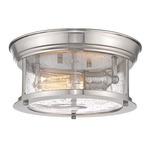 Sonna Seedy Glass Ceiling Light Fixture - Brushed Nickel / Clear Seedy