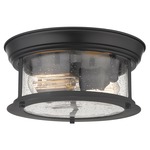 Sonna Seedy Glass Ceiling Light Fixture - Matte Black / Clear Seedy