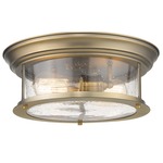 Sonna Seedy Glass Ceiling Light Fixture - Heritage Brass / Clear Seedy