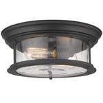 Sonna Seedy Glass Ceiling Light Fixture - Matte Black / Clear Seedy