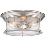 Sonna Seedy Glass Ceiling Light Fixture - Brushed Nickel / Clear Seedy