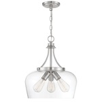 Octave Pendant - Satin Nickel / Clear