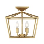 Townsend Semi Flush Ceiling Light - Warm Brass