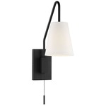 Owen Adjustable Wall Sconce - Matte Black / White