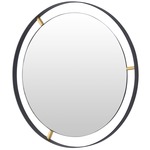 Framed Round Wall Mirror - Matte Black