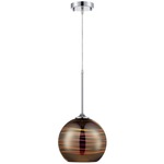 Spacey Striped Mini Pendant - Polished Chrome