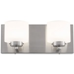 Clean Bathroom Vanity Light - Satin Nickel / Etched Glass