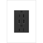 Adorne Dual Plus Size USB Outlet - Graphite