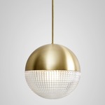 Little Lens Flair Pendant - Brushed Brass / Clear