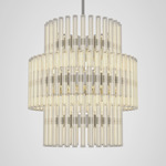Aurora 3 Tier Chandelier - Polished Stainless Steel / Clear
