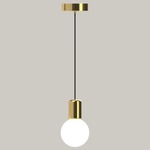 Purl Pendant - Brass / Frosted