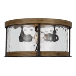 Angelo Ceiling Light Fixture - Weathered Oak / Clear