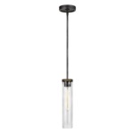 Angelo Mini Pendant - Slated Grey Metal / Clear