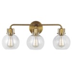 Clara Brass Bathroom Vanity Light - Burnished Brass / Clear Seeded