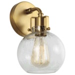 Clara Wall Sconce - Burnished Brass / Clear Seeded