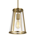 Harrow Mini Pendant - Burnished Brass / Clear Seeded