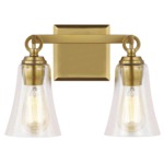 Monterro Bathroom Vanity Light - Burnished Brass / Clear Seeded