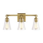 Monterro Bathroom Vanity Light - Burnished Brass / Clear Seeded
