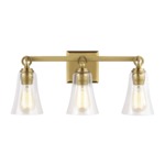 Monterro Bathroom Vanity Light - Burnished Brass / Clear Seeded