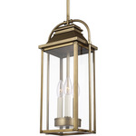 Wellsworth Outdoor Pendant - Painted Distressed Brass / Clear