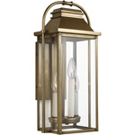 Wellsworth Outdoor Wall Sconce - Painted Distressed Brass / Clear
