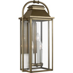 Wellsworth Outdoor Wall Sconce - Painted Distressed Brass / Clear