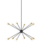 Jax Chandelier - Midnight Black / Burnished Brass