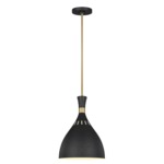 Joan Pendant - Burnished Brass / Midnight Black