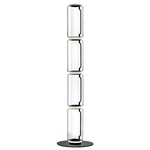 Noctambule High Cylinder Floor Lamp with Big Base - Black / Clear