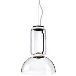 Noctambule Low Cylinder Pendant with Bowl - Black / Clear