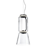 Noctambule Low Cylinder Pendant with Cone - Black / Clear