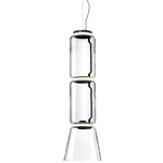 Noctambule Low Cylinder Pendant with Cone - Black / Clear