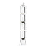 Noctambule Low Cylinder Pendant with Cone - Black / Clear