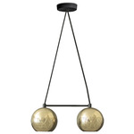 Nur Reversed Chandelier - Black / Polished Brass