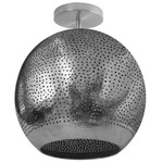 Shams Semi Flush Ceiling Light - Silver