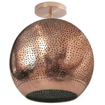 Shams Semi Flush Ceiling Light - Copper