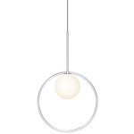 Bola Halo Pendant - Chrome / Opaline