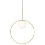 Bola Halo Pendant - Brass / Opaline