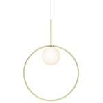 Bola Halo Pendant - Brass / Opaline