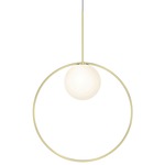 Bola Halo Pendant - Brass / Opaline