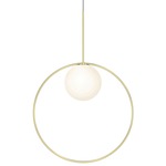 Bola Halo Pendant - Brass / Opaline