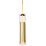Jarvis Pendant - Brushed Gold / Clear