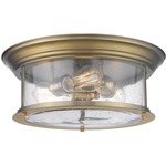 Sonna Seedy Glass Ceiling Light Fixture - Heritage Brass / Clear Seedy