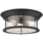 Sonna Seedy Glass Ceiling Light Fixture - Matte Black / Clear Seedy