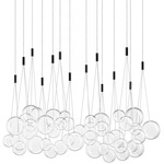 Random Rectangular Multi Light Pendant - White / Crystal