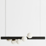 Willow Horizontal Pendant - Black Oak / Brushed Brass