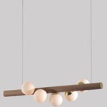 Willow Horizontal Pendant - Walnut / Brushed Brass