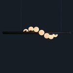 Willow Horizontal Pendant - Black Oak / Brushed Brass