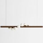 Willow Horizontal Pendant - Walnut / Brushed Brass